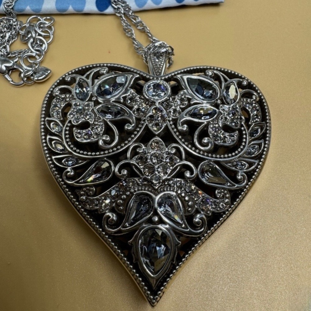 Brighton Queen of Waters  Convertible Heart Clear Swarovski Crystal Necklace